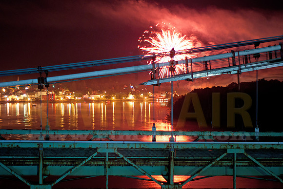 Bucksport Fireworks and Waldo-Hancock Bridge