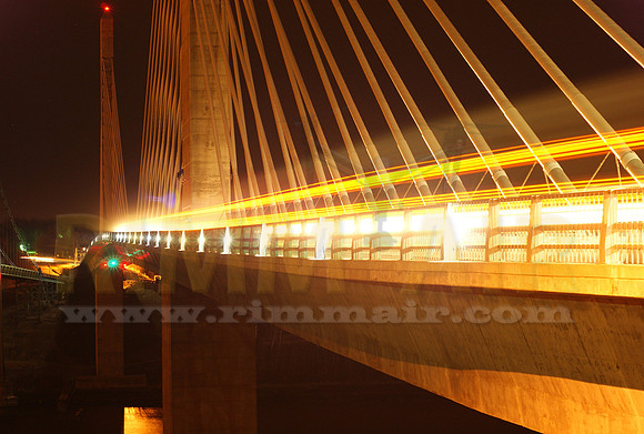 Penobscot Narrows Bridge Night Traffic