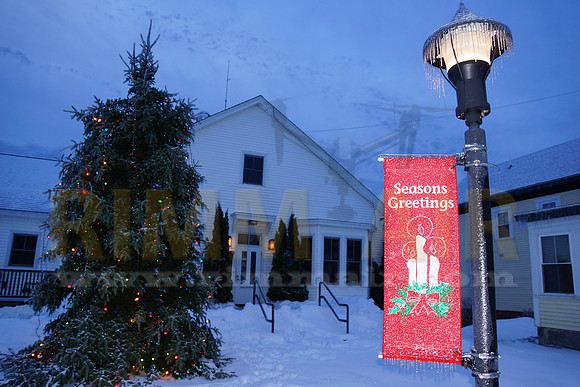 Town Greeting Decorated in Ice