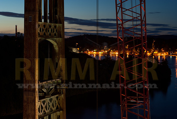 Prospect Tower & Crane Lit at Night